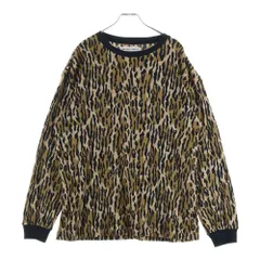 WACKO MARIA (ワコマリア) 22SS LEOPARD THERMAL SHIRT レオパード サーマルクルーネック長袖Tシャツ カットソー ブラウン 22SS-WMT-TM02のサムネイル