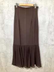 COCODEAL ココディール レースアップ シアー 異素材切り替えマーメイド ロング スカート size2/茶 ■■ レディース