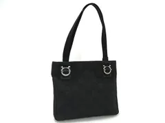 Salvatore Ferragamo サルヴァトーレ フェラガモ トートバッグ ガンチーニ ショルダートート 21 5757 ブラック キャンバス×レザー レディース 超美品