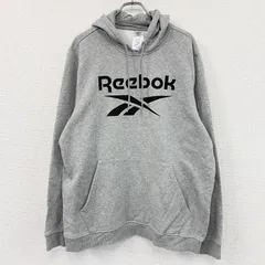 Reebok　リーボック　スウェットパーカー/フーディー　デカロゴ　灰色　グレー　XLサイズ　古着