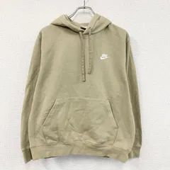 NIKE　ナイキ　スウェットパーカー/フーディー　スウッシュ　刺繍ロゴ　ベージュ　Lサイズ　古着