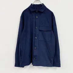 ZARA　ザラ　フェイクスウェードシャツジャケット　デカポケット　紺　ネイビー　Mサイズ　古着