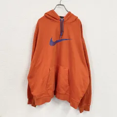 NIKE　ナイキ　スウェットパーカー/フーディー　スウッシュ　デカロゴ　オレンジ　3XLサイズ　古着