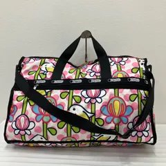 1565　LeSportsac　レスポートサック　 ボストンバッグ　2way　旅行　大容量　 ラージウィークエンダー　小鳥　花　 ドット　水玉　総柄　ナイロン　軽量　 レディース