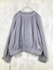 SOUP スープ ジップアップ ラグランスリーブ ノーカラー シアー ブルゾン ジャケット size9/グレー ■■レディースのサムネイル