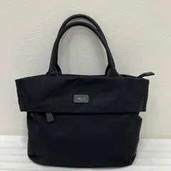 1683　agnes b. VOYAGE　アニエスベーボヤージュ　トートバッグ　ハンドバッグ　ブラック　黒　レディース　シンプル　カジュアル　きれいめ　ナイロン　無地　ポケット多数