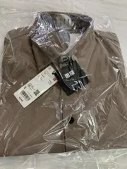 W12)UNIQLO Theory エアリズム  スリムフィット フルオープン ポロシャツ 半袖  ベージュ