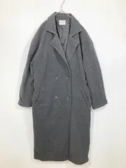 美品 CLASSICAL ELF クラシカルエルフ フェイクウール ベルト付き ダブル チェスター コート sizeL/チャコール ■■レディース