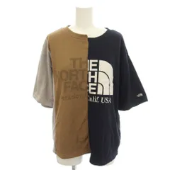 ノースフェイス パープルレーベル THE NORTH FACE PURPLE LABEL nanamica ナナミカ アシンメトリー ロゴ Tシャツ 半袖 S 茶 グレー 黒 NT3120N /☆G