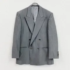 Aquascutum　アクアスキュータム　ダブルブレストテーラードジャケット　ブレザー　灰色　グレー　　古着