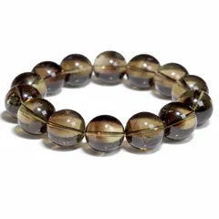  〔K2203-1〕約17mm 天然スモーキーシトリンファントム ゼウスクォーツ  ブレスレット 煙水晶 黄水晶