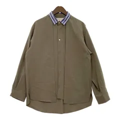 CULLNI クルニ クレリック シャツ 20-SS-020 金ボタン ストライプ 無地 オーバーサイズ 日本製 メンズ サイズ2 カーキ トップス DM18637■のサムネイル