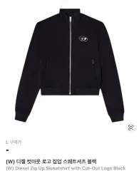 DIESEL カットアウト ロゴ ジップアップ スウェットシャツ ブラック