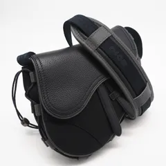 ★3日以内返品可★ 極美品 Dior ディオール sacai コラボ ミニ サドルバッグ 1ADCA374USC ボディバッグ ブラック グレー ネイビー ナイロン レザー レディース