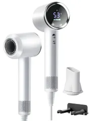 【送料無料】ドライヤー 大風量 【2026超高速&大風量モデル 風温可視化】 高濃度マイナスイオン ヘアドライヤー 速乾 美髪 1400W 高速ドライヤー 40m/s高風速 4段階温度調節&3段階風量 AIスマート温度制御 温冷風ワンタッチ切 e0a4cb4d