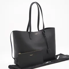★3日以内返品可★ 極美品 SAINT LAURENT サンローラン カーフ ショッピング イースト ウエスト 600281 トートバッグ ブラック カーフレザー メンズのサムネイル