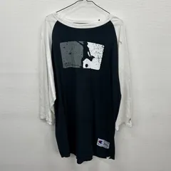 Y202 champion ロンT 七分丈 2XL ラグラン 白 黒 チャンピオン 古着卸 アメリカ仕入
