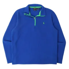 ポロラルフローレン ブルー ハーフジップアップ フリース