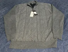 (新品) BFL ハーフジップアップ 起毛 ニット グレー (L)