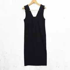 NEUNA ヌナ 2WAY 横スリット Uネック Vネック ワンピース ノースリーブ ブラック Sサイズ ◎_〇□☆