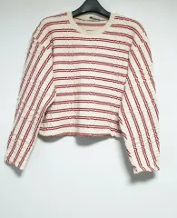 ザラ アイボリー クロップド ストライプ ニット