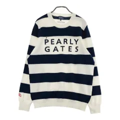 サイズ：6 PEARLY GATES パーリーゲイツ  ニットセーター カシミヤ混 ボーダー柄 ホワイト系 [240101668644] ゴルフウェア メンズ ストスト
