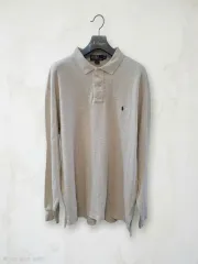 ポロ ラルフローレン ベージュ 長袖 カラーTシャツ XL