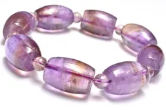 【１点物】希少◇バイカラー アメトリン　17-19.5x13.5(丸玉6)mm　チューブ天珠 ブレスレット パワーストーン 天然石 _MC7911