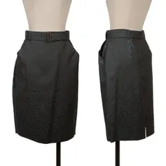 ジャンポールゴルチエファムJean Paul GAULTIER FEMME フローラルジャガードベルテッドスカート 黒紺40のサムネイル