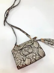 Unbillion アンビリオン アニマル柄 タッセル ミニ ショルダー バッグ パイソン ■■レディース