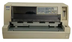 s975【動作未確認・欠品あり・ジャンク相当】EPSON VP-2300 ドットインパクトプリンター 24ピン 水平型 複写伝票対応 通電確認OK 用紙ガイド欠品 用紙サポート欠品 取扱説明書なし エプソン 業務用プリンターのサムネイル