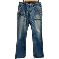 ☆Johnbull ジョンブルジーンズ アシンメトリー デニムカーゴパンツ3L 