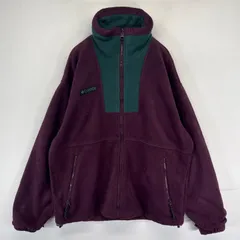 古着 コロンビア Columbia フリース ジャケット ワンポイントロゴ フルジップ 裾ドローコード S  ワインレッド系 メンズ