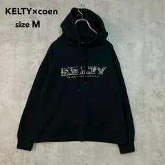 KELTY × coen ケルティ コーエン 別注 コラボ プリント スウェット パーカー フーディー プルオーバー ブラック 黒 M ポリエステル コットン 長袖 ドロップショルダー ビッグシルエット オーバーサイズ カジュアル アウトドア ★ ◆■