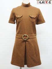 セリーヌ CELINE ミニドレス ウールジャージー オークル 2X24O759Y.11OC ブラウン サイズS  ワンピース レディース セリーヌ CELINE ミニドレス ウールジャージー オークル 2X24O759Y