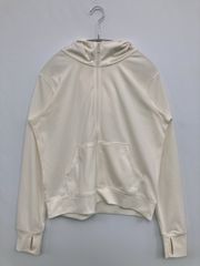 ホワイト フード付き クロップドパーカー XL - メルカリ