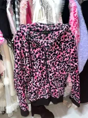 ヴィンテージ猫ミミ ピンクヒョウ柄 ギャルくまミミ WHOジップアップ