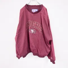 90s　LOGO7　49ERS　プルオーバーナイロンジャケット　ヴィンテージ　赤　レッド　XLサイズ　古着