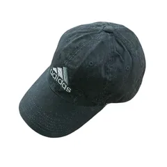 00s　adidas　アディダス　6パネルキャップ　ベースボールキャップ　黒　ブラック　フリーサイズ　古着