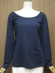 新品タグ付 KHARIS ANGEL 長袖 ラウンド＆Vネック 2way裏起毛カットソー LL-3L ネイビー  中古