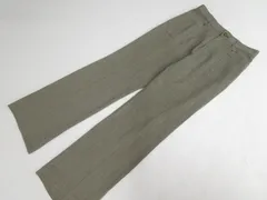 美品 PN PINOTNOIR 洗えるノータックストレートパンツ ダークブラウン グレー チェック柄  中古