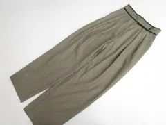 美品 ミラオーウェン Mila Owen ツータックテーパードパンツ 0 ベージュ地 ブラック ブラウン 千鳥格子柄 メール便可 中古