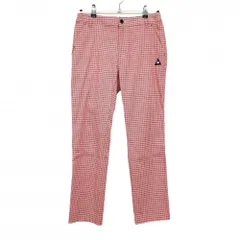 【超美品】ルコックゴルフ パンツ レッド×白 総柄 ストレッチ レディース 11(L) ゴルフウェア le coq sportif