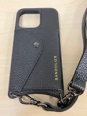 P/BANDOLIERスマホケース　ブラックレザー