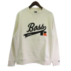 ヒューゴボス HUGO BOSS 美品 RUSSELL ATHLETIC ラッセルアスレティック スウェット トレーナー プルオーバー オフホワイト S  のサムネイル