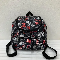 1784　LeSportsac　レスポートサック　リュックサック　ミニリュック　リュック　巾着　ドロスト　ブラック　黒　ディズニー　DISNEY　ミニーマウス　ミニー　ミニーちゃん　レディース　軽量　カジュアル　シンプル