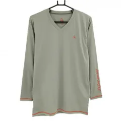 【超美品】ルコック インナーシャツ グレー×オレンジレッド Vネック ステッチ  メンズ LL ゴルフウェア le coq sportif