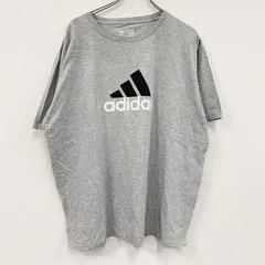 adidas　アディダス　半袖プリントTシャツ　パフォーマンスロゴ　灰色　グレー　2Xサイズ　古着