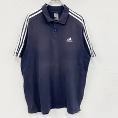 adidas　アディダス　半袖ポロシャツ　フェード　黒　ブラック　XLサイズ　古着