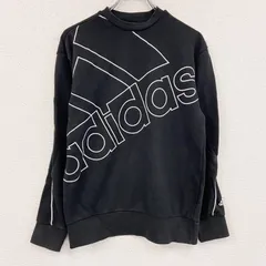 adidas　アディダス　スウェット/トレーナー　パフォーマンスロゴ　デカロゴ　黒　ブラック　Sサイズ　古着
